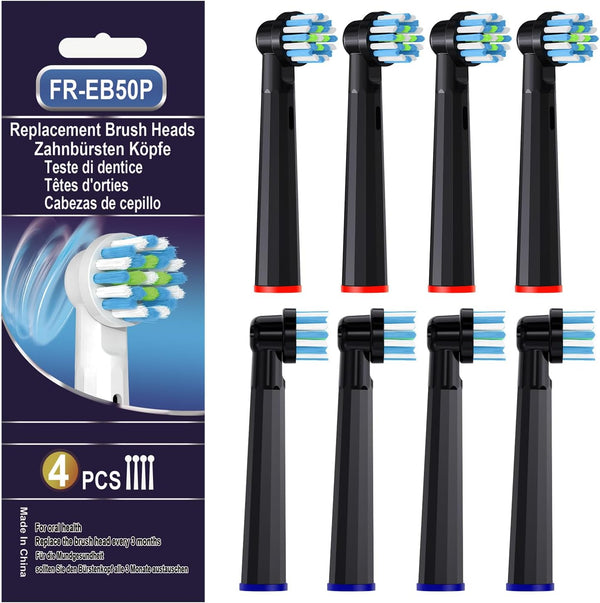 BKIX Replacement Toothbrush Heads Compatible with Oral B, Cross Sensitive Electric Brush Head Refills for Pro 1000