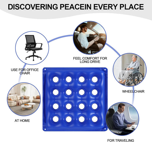 LOEKEAH 2-Pack 2 Inflatable Seat Cushions, Pressure Relief Waffle Cushion, Ideal for Long Sitting, Office Chairs, Car