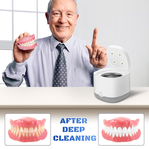 Ultrasonic Retainer Cleaner Machine for Dentures, 45kHz Professional Cleaner with 200ml Cleaning Basket