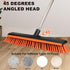 Keleekelin 18" Push Broom Outdoor with Rubber Squeegee,Heavy Duty Broom Brush with Handle,Stiff Bristles for Patios