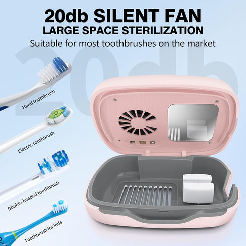 UV Toothbrush Covers Case and Holder - Rechargeable Portable Toothbrush Cleaner Case with Light