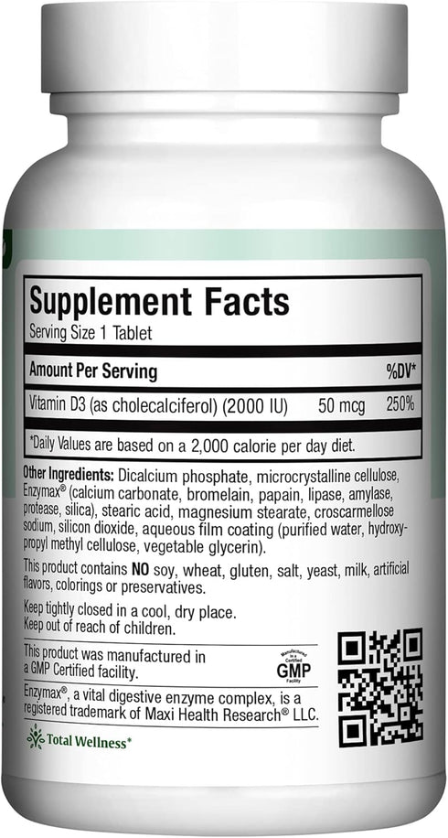 Kosher Vitamin D3 2000IU - Highly Absorbable Vitamin D Supplements for Healthy Immune Response, Calcium Absorption, Teeth & Bone Health - VIT D3 Vitamin 2000 IU - Vitamin D 3 - VIT D 3-180 Tablets