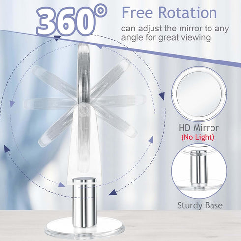 Vanity Mirror Makeup Mirror with Stand, 1X/15X Magnification Double Sided 360 Degree Swivel Mirror, 7.4 Inch Portable