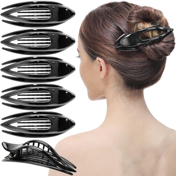 RC ROCHE ORNAMENT 6 Pcs French Concord Hair Clip - Curved Thick or Thin Hair for Women - No Slip Grip Hold