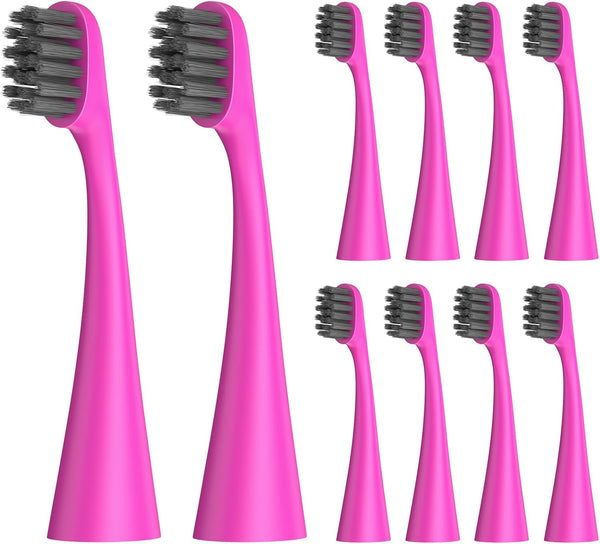 Replacement Toothbrush Heads Compatible with BURST Kids Electric Toothbrush, 10 Pack - Soft Charcoal Bristles for