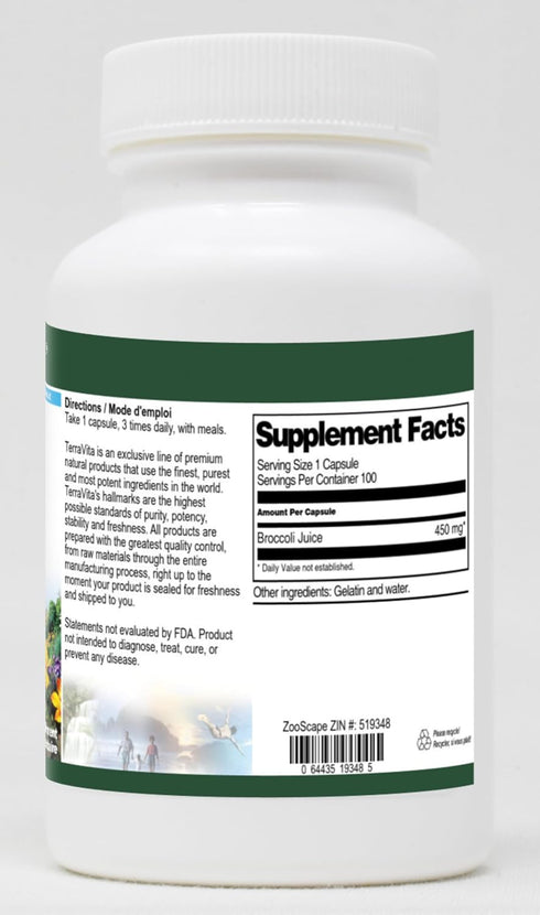 Terravita 450 (100 519348) Broccoli Juice - mg Capsules, ZIN: