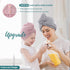 JEFFSUN Microfiber Hair Towel Wrap for Women, 2 Pack Super Absorbent Quick Dry Turban for Curly Long Thick Hair, 2
