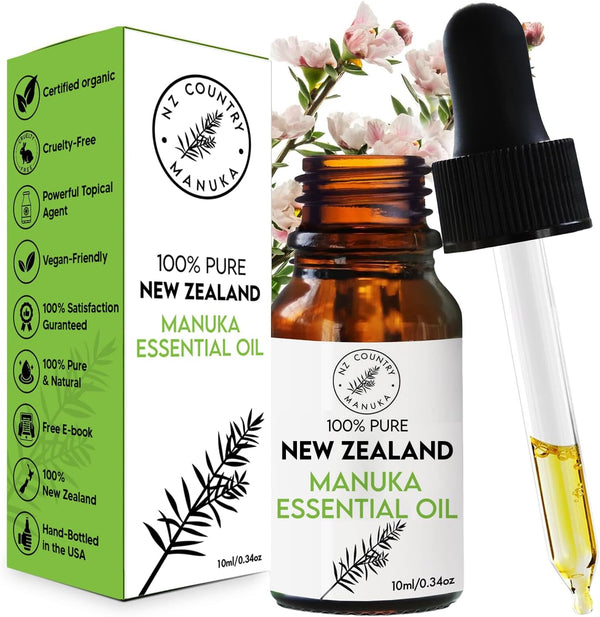 100% Pure New Zealand Manuka Oil - Organic Essential Oil, 35x Stronger Than Tea Tree Oil for Skin, Hair, Diffuser