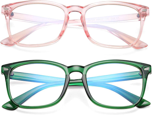 AZorb 2Pack Kids Blue Light Blocking Glasses for Boys & Girls, Unbreakable Computer Screen Glasses