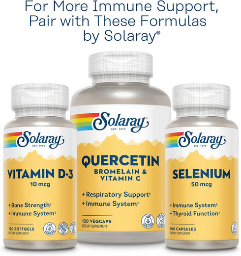 Solaray Zinc 50 mg Immune Support Capsules, 100 Count, Vegan, Pumpkin Seed