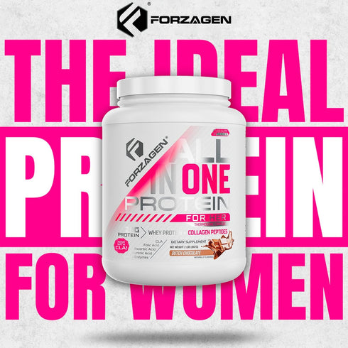 Forzagen All in One Protein for Her, Women’s Protein Powder with Multi Collagen Peptides, Dutch Chocolate, 30+ Servings