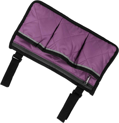 Wheelchair Bag, Armrest Accessories for Wheelchair Side Hanging Storage Tote, Organizer for Seniors, Purple
