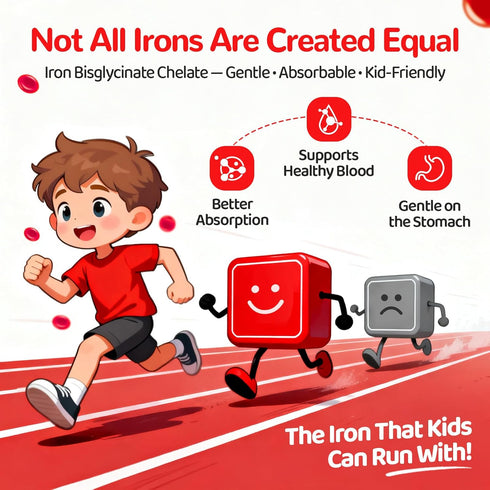 Gummies D3, 60 Iron for Kids & Teens, Kids Multivitamin with Iron Supplement, Vitamin B Complex, A, C, Calcium, Zinc
