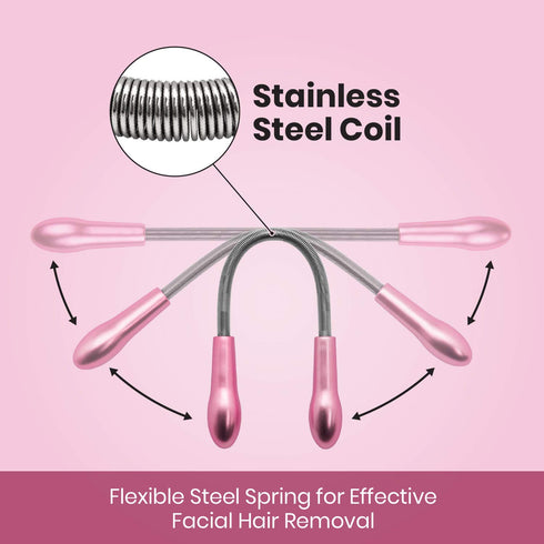 Lindo Twist-N-Roll Tweezer, Spring Facial Hair Removal Tool, Travel Pouches Included, 2 Pack