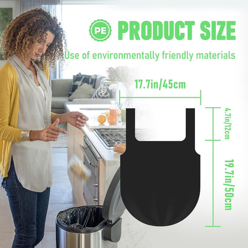 Small Trash Bags, 100 Counts, Black, Thicken Value Pack, 4 Gallon Trash Bags for Bathroom Kitchen