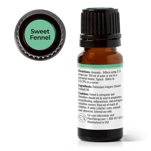 Plant Therapy Sweet Fennel Essential Oil 10 mL (1/3 oz), 100% Pure, Undiluted, Therapeutic Grade