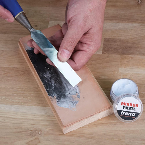 Trend Ultra Fine Mirror Paste & Premium Leather Strop, Hone and Polish Knives and Sharpened Tools, DWS/MP/KIT