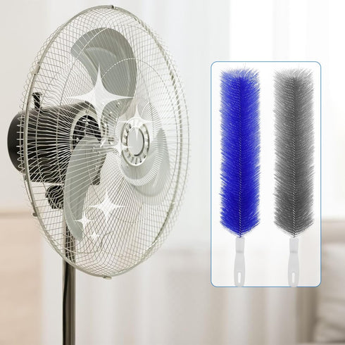 PENGJINYU 2 Set Pcs Cobweb Duster, Bendable Fan Cleaner Brushes Reusable, Plastic Microfiber Duster for Air