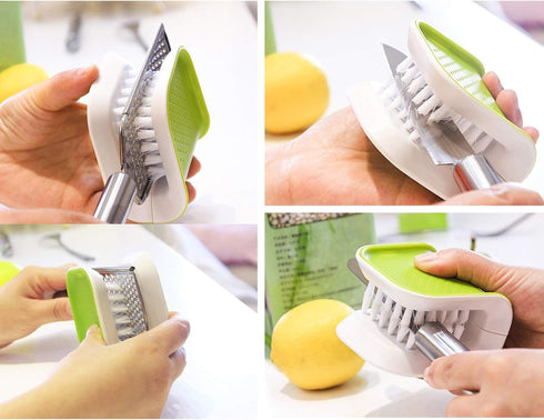 Blade Brush Knife Cleaner - Double Sided Utensil Scrubber for Chopsticks, Forks, and Knives