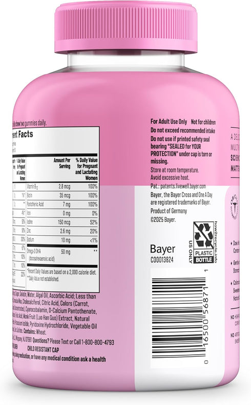 Gummies- Gummies, 120 (Packaging One A Day Prenatal Vitamins for Women Pregnancy Vitamins for Women with Folic Acid