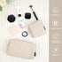 MAGEFY Makeup Bag for Purse, 2 Pcs Corduroy Cosmetic Bag for Girls Women, Small Travel Pouch with Zipper (Beige)