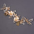 Wedding Gold Rhinestones Hair Comb Dainty Flower Leaf Crystal Pearls Hair Comb Bridal Headband Hair Accessories Crystals Bridal Side Hair Comb Hair Pieces for Women Bride Girls (Gold)