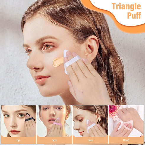 20pcs Triangle Powder Puff - Setting Powder Puff for Makeup, Face Puff Pads for Loose and Press Powder Applicator