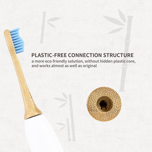 Bamboo Electric Toothbrush Heads, Plant-Based Soft Bristles, Compatible with Philips Sonicare