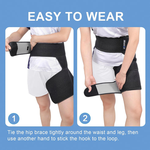 Hip Brace, Groin Wrap for Sciatica Pain Relief, Thigh Support for Men and Women, Gray