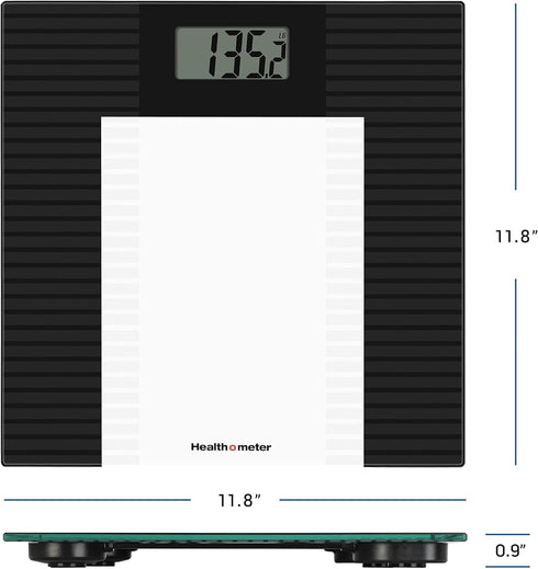 Health o Meter Glass Digital Scale, Weight Tracking for Body, 2 Users, LCD Display, 400 lbs Capacity