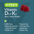 Vitamin D3 K2 Gummies, 1000 IU Vitamin D3 and K2 100mcg, Tasty Chewable Strawberry Flavored Gummy