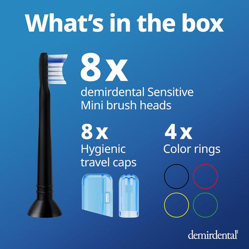HX6088b 8 Pack demirdental Toothbrush Heads mini Sensitive Compatible with Philips Sonicare Toothbrush Heads - Soft