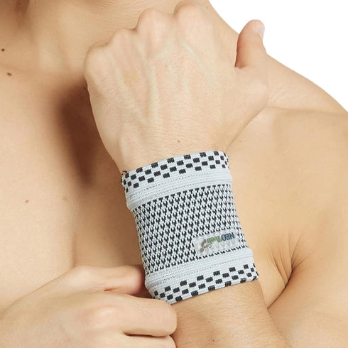 NeoTech Care Wrist Band - Light, Elastic, Men, Women, Right or Left (Gray Color, Size M)