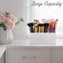 Makeup Brush Holder Organizer - 3 Slots Cosmetic Brushes Storage Container for Vanity (White)