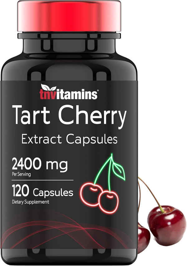 Tart Cherry Capsules (2400 MG - 120 Count) for Joint & Sleep Support from Montmorency Tart Cherry Extract