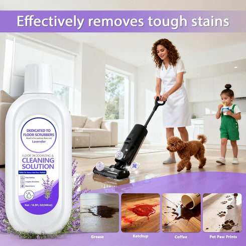 QKLYXEN (2 Floor Cleaning Solution Compatible with Tineco Lavender Floor Cleaner Long-Lasting, Fresh & Crisp Scent