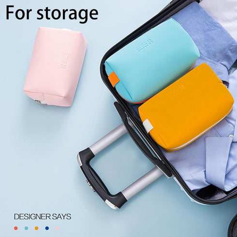 Makeup Bag Pouch Travel Cosmetic Bag, Travel Toiletry Bag Make Up Bags Organizer Cute Makeup Brushes Storage Bag Case Travel Essentials Toiletries Accessories for Women (D)