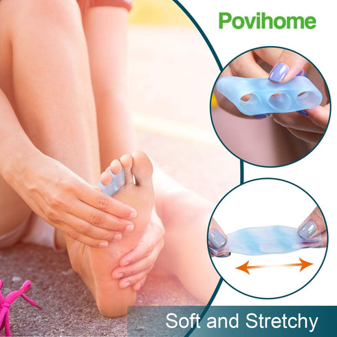 Povihome 10 Pack Pinky Toe Separator for Overlapping Toes, Spacers for Morton's Neuroma Pain Relief