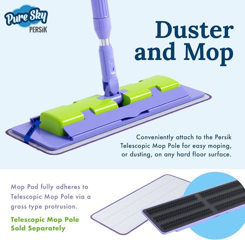 Pure-Sky Microfiber Mop Head Replacement, Deep Clean Mop Pad Refill for House Floors, No Detergents Needed