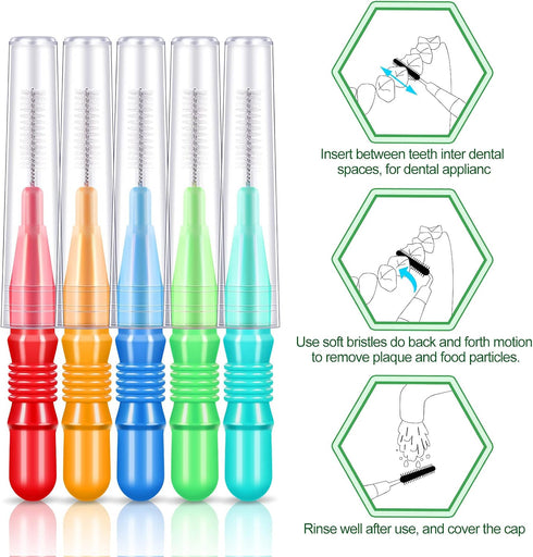 Patelai 350 Pieces Interdental Brush Tooth Floss, Tooth Cleaning Tool, Soft Picks Refill Dental Flosser (Mixed Color)