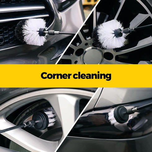 Holikme 5Pack Drill Brush Attachment Set for Car Interior Detailing, Power Scrubber Brush for Bathroom, Kitchen