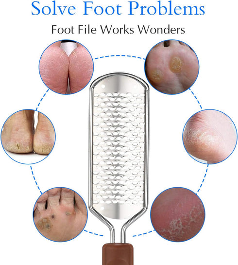Professional Pedicure Foot File, Colossal Stainless Steel Detachable Foot Scrubber for Wet and Dry Feet
