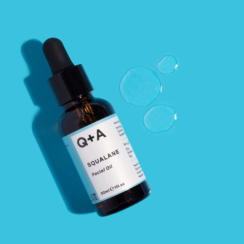 Q+A Squalane Facial Oil, Super Hydrating Vegan Oil Derived from Olive Oil, 30ml/1fl.oz