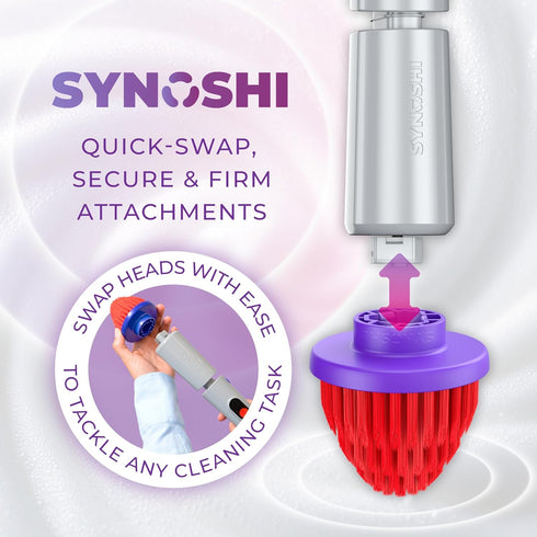 Set (2 Synoshi PRO Cone Brush Heads Units) for Electric Spin Scrubber Bathroom & Shower Cleaning Brush Universal