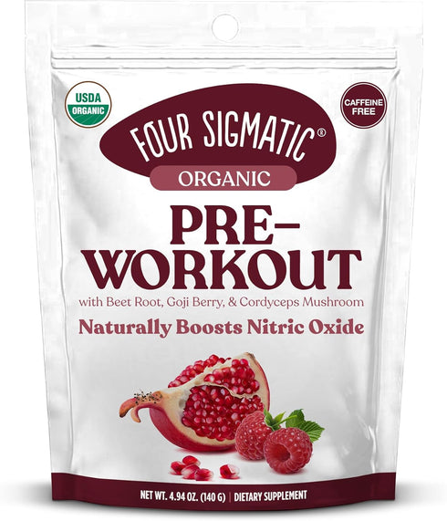 Four Sigmatic Organic Pre Workout Powder with Superfood Adaptogens & Antioxidants | Natural Pre Workout with Beetroot