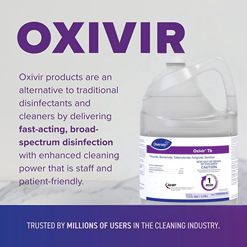 Oxivir Diversey 100898636 Tb One-Step Disinfectant Cleaner - Hospital Grade Accelerated Hydrogen Peroxide, 1-Gallon