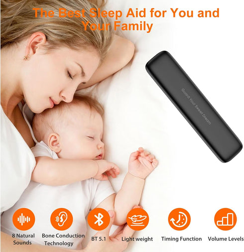 Hostena Pillow Speaker for Sleeping Bluetooth Wireless Sleep Aid with Stereo Bass, White Noise & Volume Control