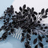 Kercisbeauty Statement Black Rhinestones Beads Big Hair Comb, Vintage Handmade Hair Accessories for Women