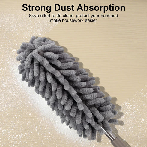 Loulicia 2pcs Microfiber Feather Duster for Cleaning,Sheneyron Washable Dusters,with Replaceable Microfiber
