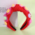 NVENF Summer Raffia Flower Headbands for Women, Boho Straw Rattan Floral Knotted